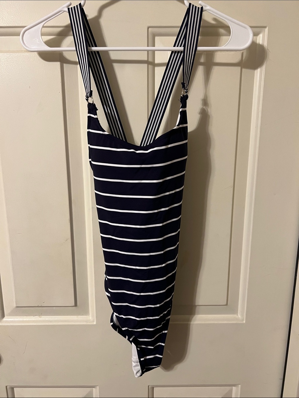 Nautica Navy & White Striped One-Piece Swimsuit